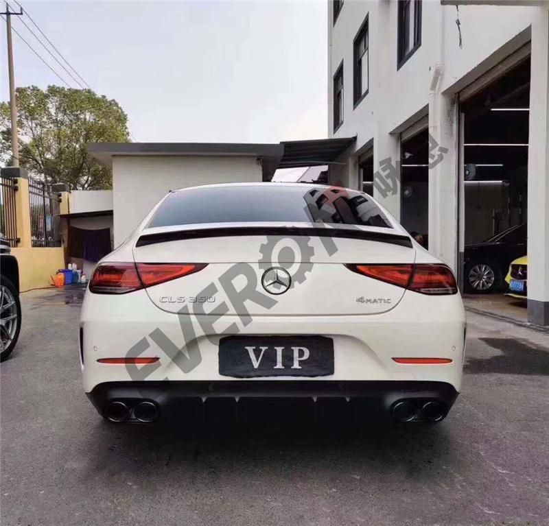 Cls53 Amg Rear Diffuser Lip with Steel Tail Pipes for Mercedes Benz W257 2019-2022