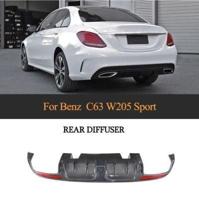 Carbon Fiber Rear Diffuser for Mercedes Benz C63 Sport Bumper B Style 15-17