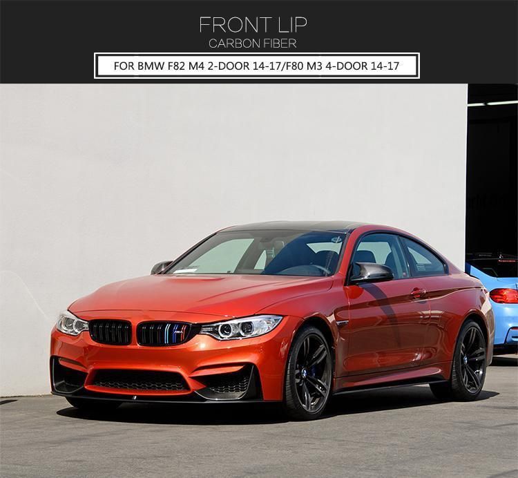 P Style Carbon Fiber Front Splitter Lip Fit for BMW F82 M4 F80 M3 14-17 4 Door 2 Door