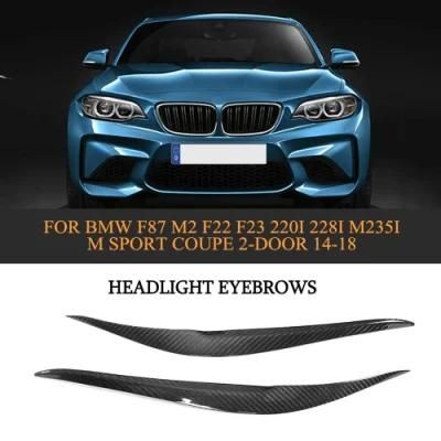 Dry Carbon Fiber Headlight Eyelids for BMW M2 F87 F22 F23 220I 228I M235I M Sport Coupe 2-Door 2014-2018