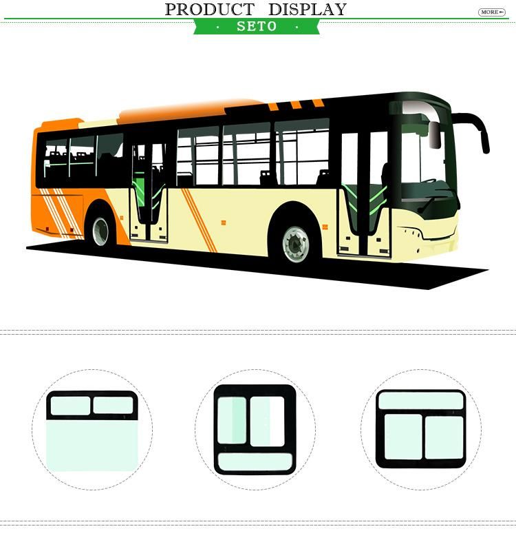 Green Color Tempered Bus Windscreen Right Side Hollow Glass