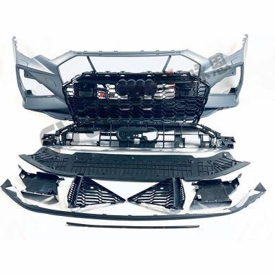 RS6 Style Car Body Kit Front Bumper with Honeycomb Grill for Audi A6 C8 2019-2021