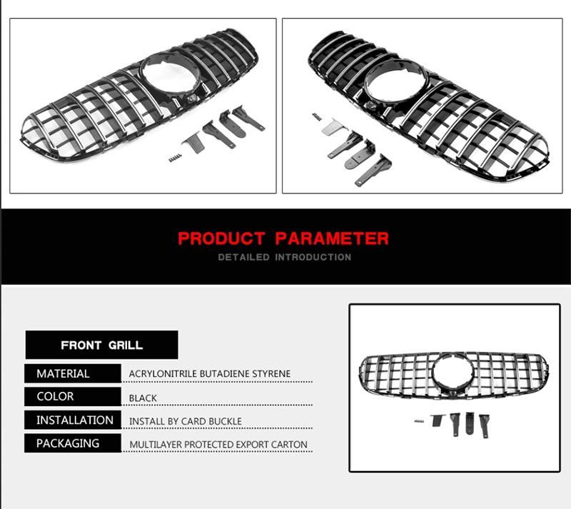 Gt Style W253 Front Auto Grill Black ABS Car Front Mesh Grille