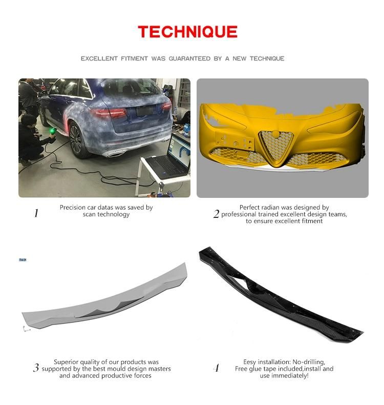 Carbon Fiber Front Lip Spoiler for Alfa Romeo Giulia Quadrifoglio Style Base Sedan 4-Door Version 2015-2018