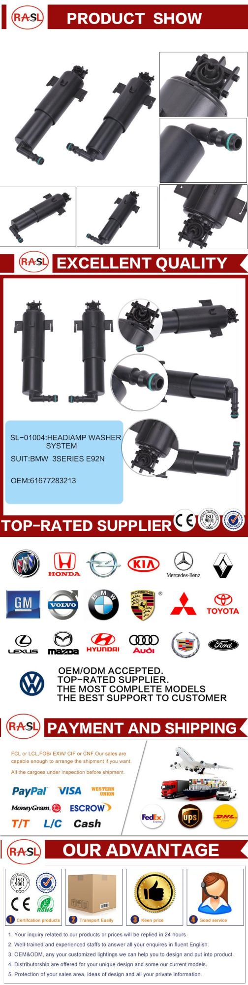 Headlight Washer Nozzle for 61677283213