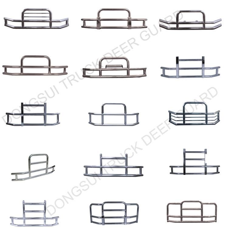 with Brackets 304 Stainless Steel America Semi Truck Bumper Deer Grille Guard for Freightliner Cascadia Volvo Vnl Kenworth T680