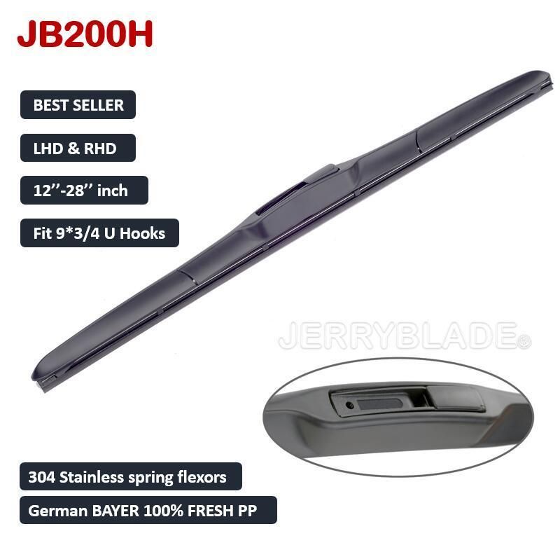 Denso Type Jerryblade Universal Hybrid Wiper Blade J/U Hook Best Seller Factory Supply OEM Cheap 12-28 Inch LHD & Rhd Jb200h