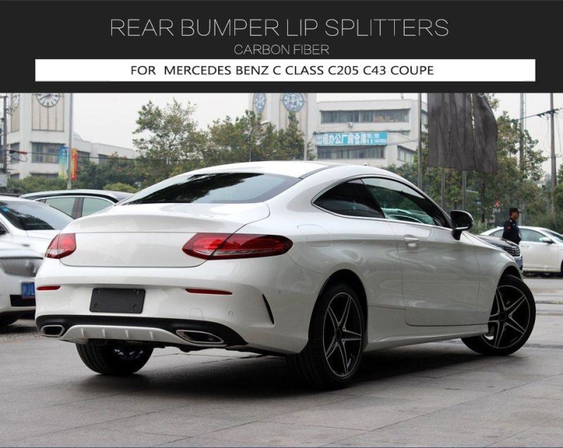 Carbon Fiber Rear Bumper Splitters for Mercedes-Benz C Class W205 Sport C43 Amg Coupe Sedan 2015-2019