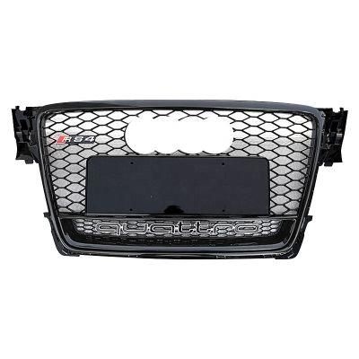 Audi A4 S4 B8 Glossy Black Center Honeycomb Mesh Bumper Grill RS Quattro Style 2008 2010 2012