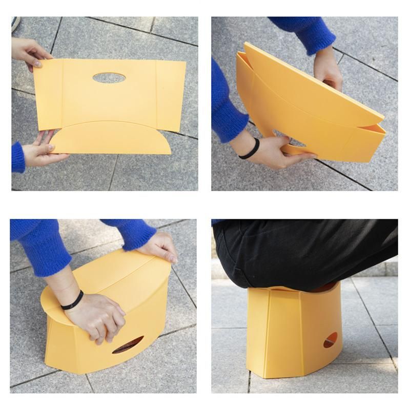 Portable Outdoor Stool Plastic Paper Folding Stool 7 Inch Lightweight Not Take up Space Simple Household Thickened Wyz19177