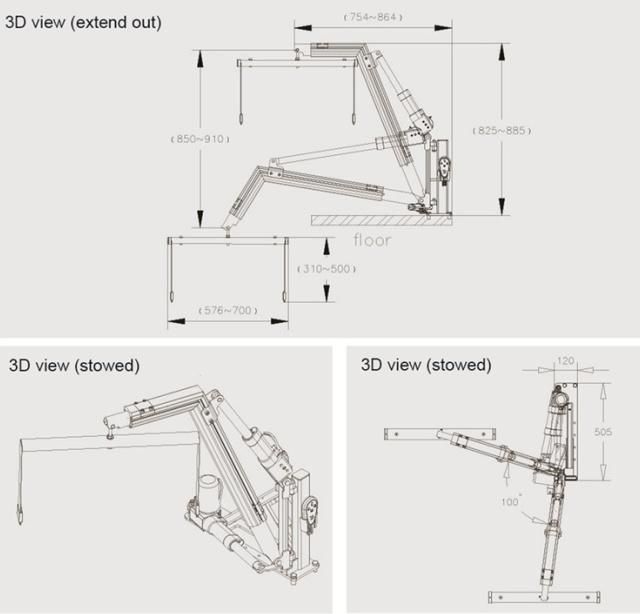 Wheelchair Hoist to Help Wheelchair Occupant to Stow Wheelchair to Car Trunk Woth Loading Capacity 100kg