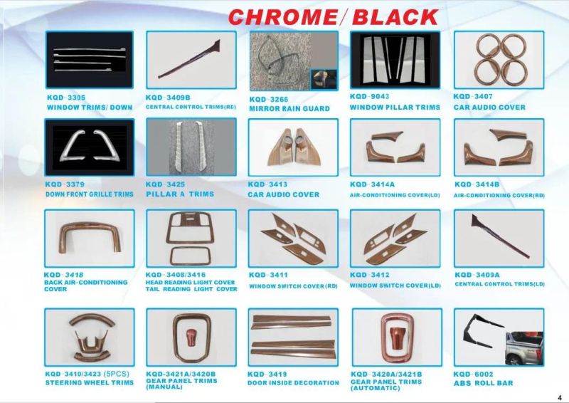ABS Chrome Side Molding/Body Trims for Toyota Revo