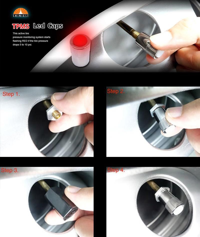 (FS-108BC) TPMS LED Caps Tire Pressure Monitoring System (CE) (TUV)