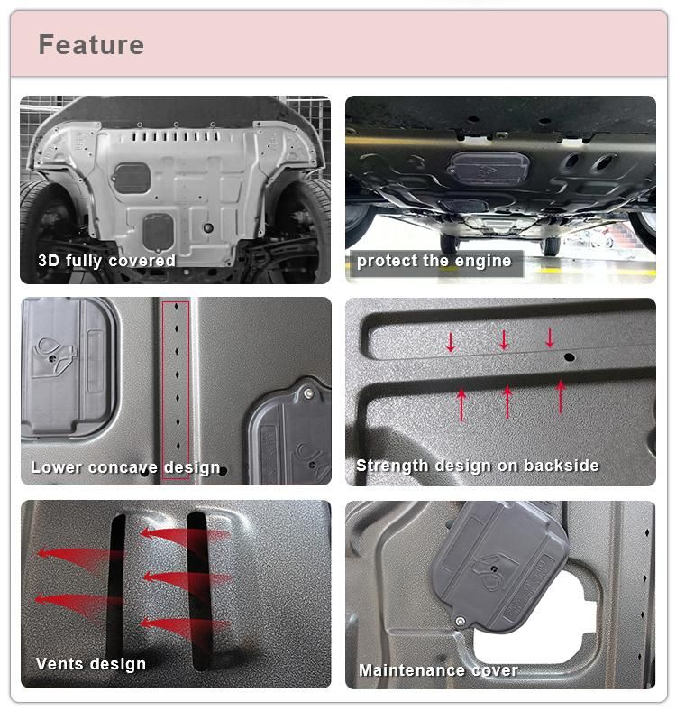 Rustproof 3D Plastic Aluminum Engine Protector for Skoda Kodiaq