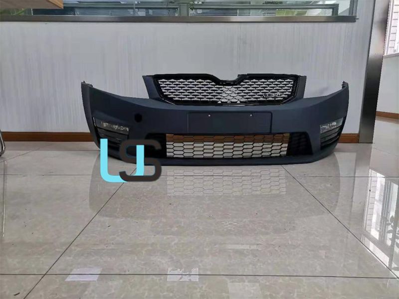 for Skoda Octavia A7 RS MK3 2014-2017 Modified Car Auto Parts Front Bumper Kit with Crystal Grille Tuning