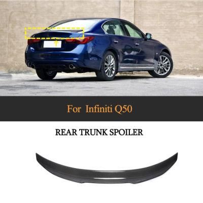 Carbon Fiber Rear Trunk Spoiler Wing Boot Lip for Infiniti Q50 Q50s 2014 - 2020