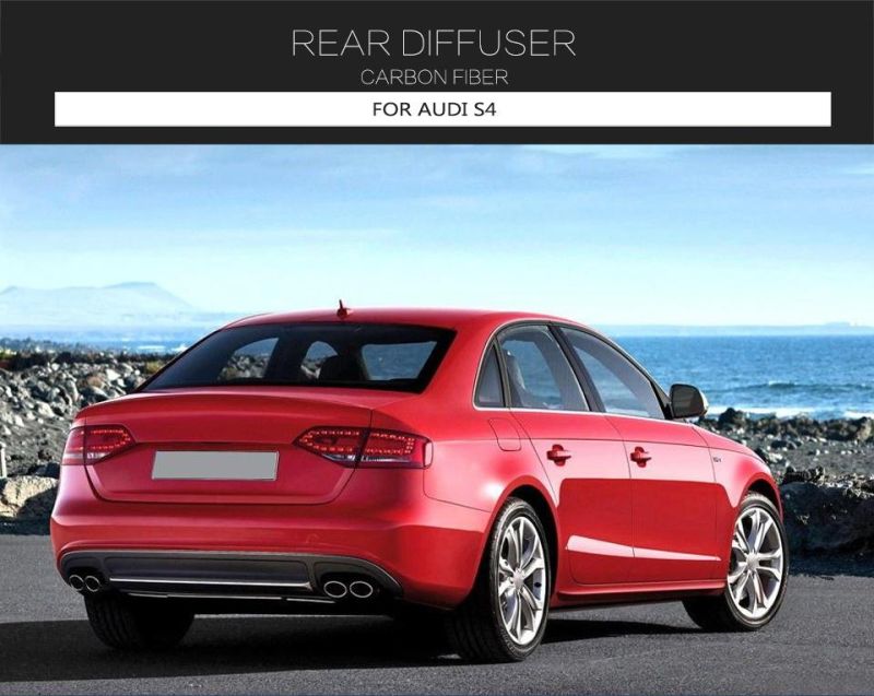 Carbon Fiber Rear Bumper Diffuser for Audi A4 S4 Base Sedan 4-Door 2008-2012