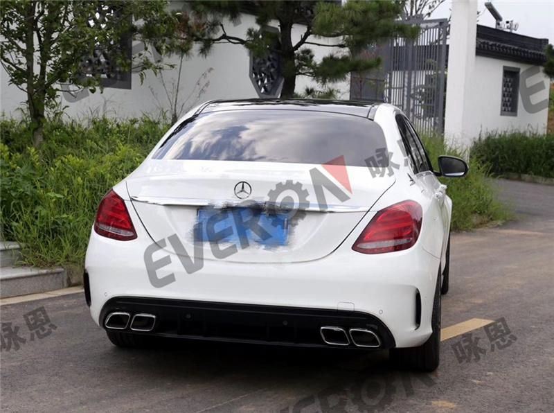 C63s Amg Rear Lip with Exhaust Pipe for Mercedes Benz W205 C Class 2015-2019