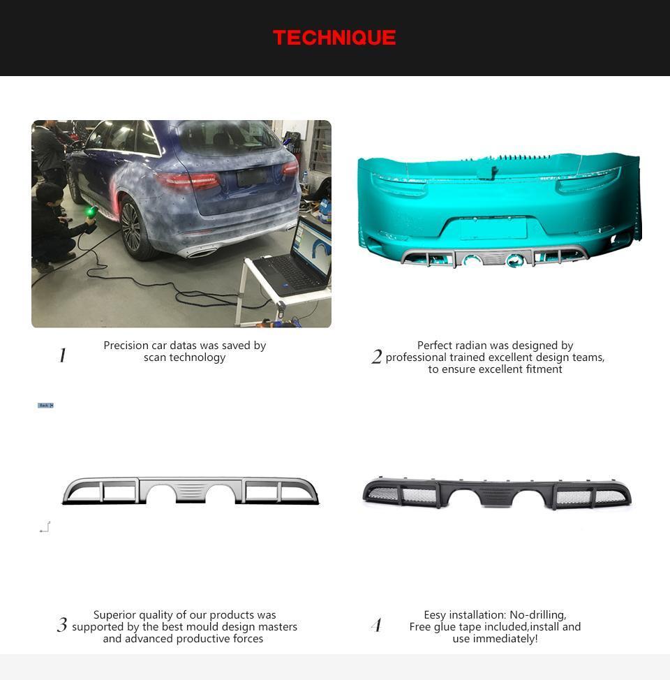 Carbon Fiber Rear Bumper Diffuser for Porsche 911 Carrera 2018-2019