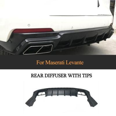 Carbon Fiber Rear Bumper Diffuser with Tips for Maserati Levante 2016-2018