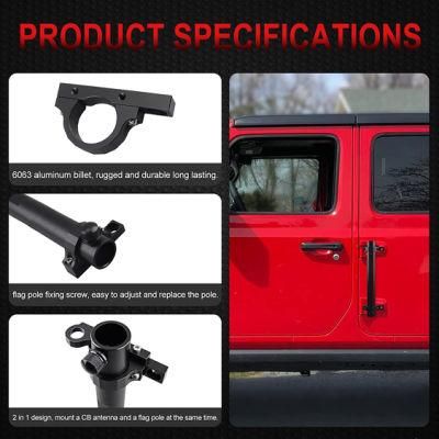 Antenna Holder Kit Compatible with Jeep Wrangler Jk &amp; Unlimited 07-18