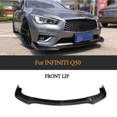 Carbon Fiber Car Front Bumper Spoiler Lip for 2018 Infiniti Q50 Base Standard