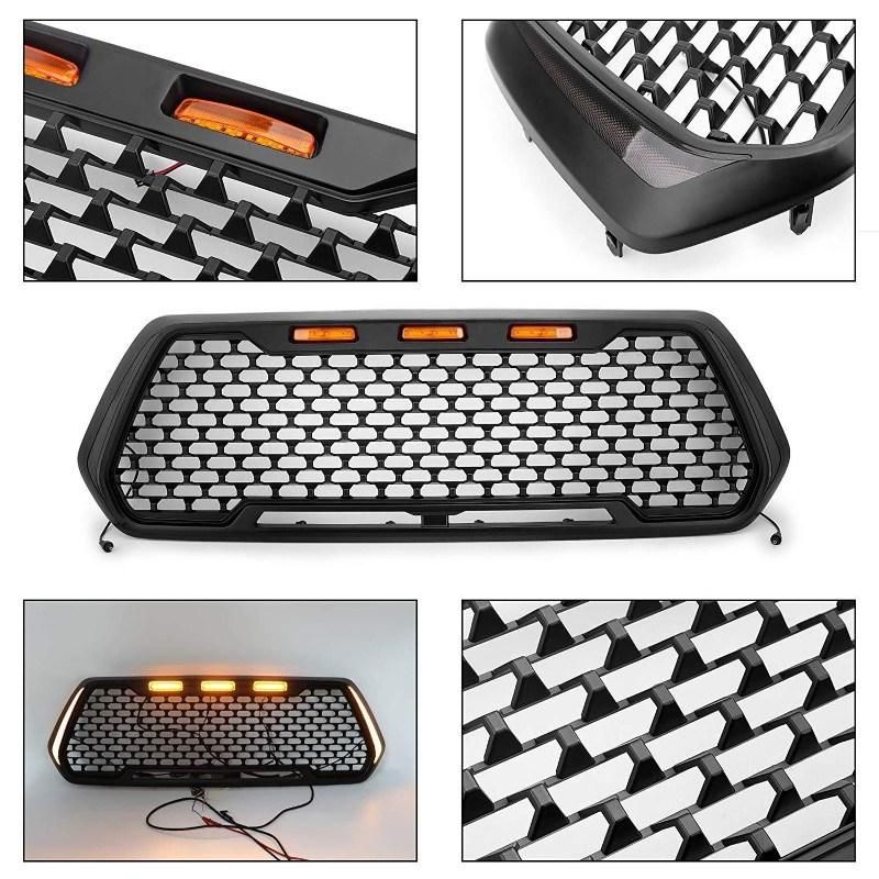 with LED Turn Signal Lights &Day Lights Front Grille Grill for Tacoma 2016-2020