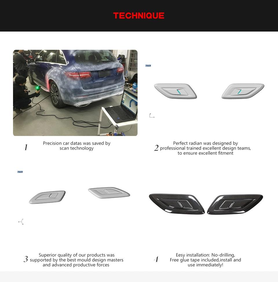 Dry Carbon Fiber Bonnet Vents for Land Rover Range Rover Sport 4-Door 2018-2020