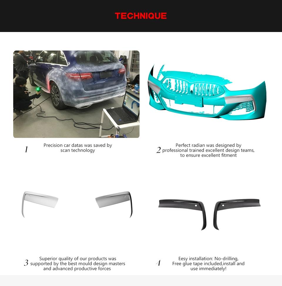 Dry Carbon Fiber Front Bumper Canards for BMW G14 G15 G16 840I M850I 8 Series M Sport 2D 4D 2019-2020