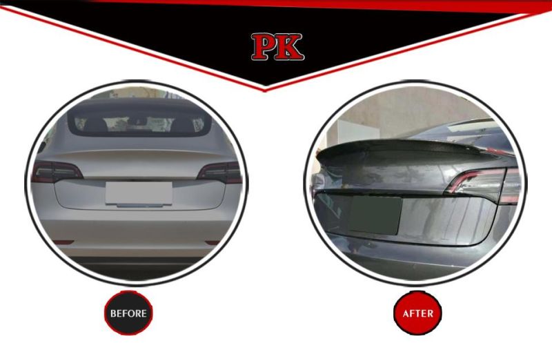Carbon Fiber Rear Trunk Spoiler for Tesla Model 3 4-Door 2016-2018