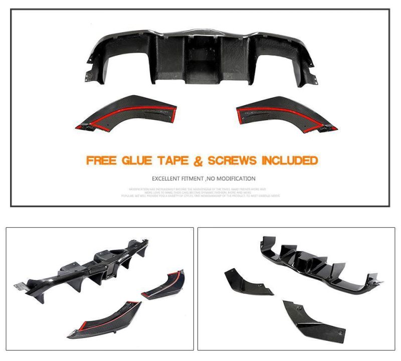 for BMW M2 Carbon Fiber Rear Diffuser with LED Light Coupe 2-Door 2016-2019