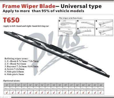 OEM Quality with Graphite Nature Rubber Stable Boneless Wiper Blade for Universal