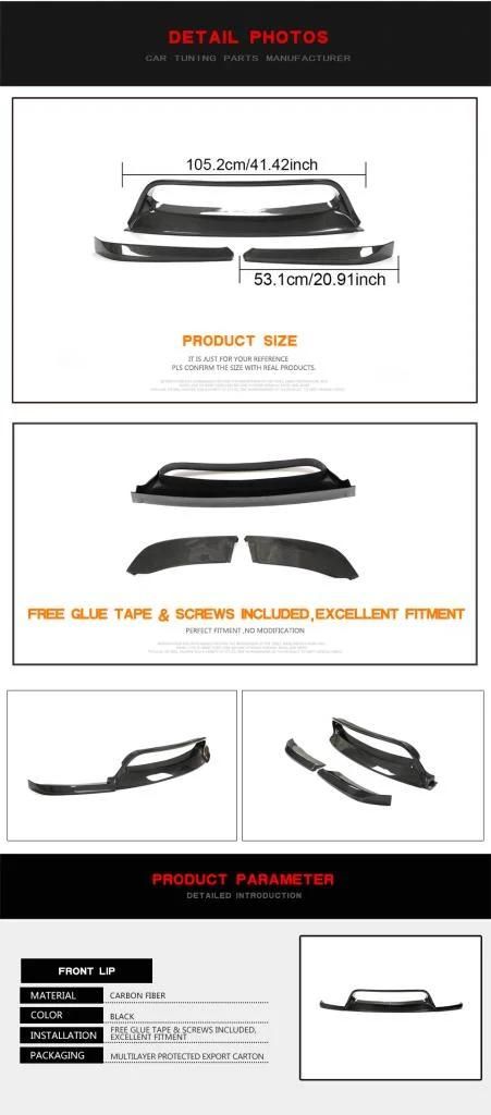 3PCS Real Carbon Fiber Front Bumper Lip Spoiler for BMW E70 X5m E71 X6m SUV 2008-2014