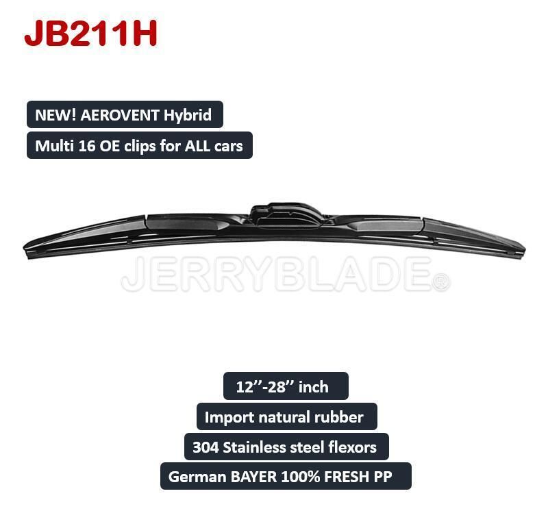 Multi-Clip Multi-Fit Jb211h Front Wiper Blade Multi-Type Hybrid Wiper Universal for All Cars Windshield Wiper Factory Supply OE Multi Adapters Supper OEM