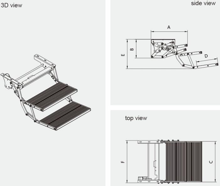 Manual Telescopic Ladder with 2 Steps (ES-F-D-600-M)