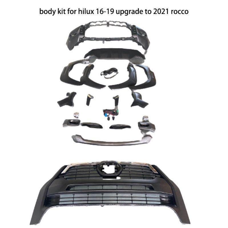 New Car Front Rear Bumper Facelift Wide Conversion Bodykit Body Kit for Toyota Hilux Revo 2016-2019 Upgrade Change to Rocco 2021