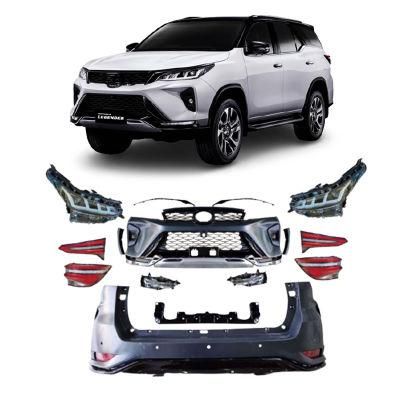 Car Front Bumper Facelift Wide Conversion Bodykit Body Kit for Toyota Fortuner 2015-2020 Upgrade to Fortuner 2021