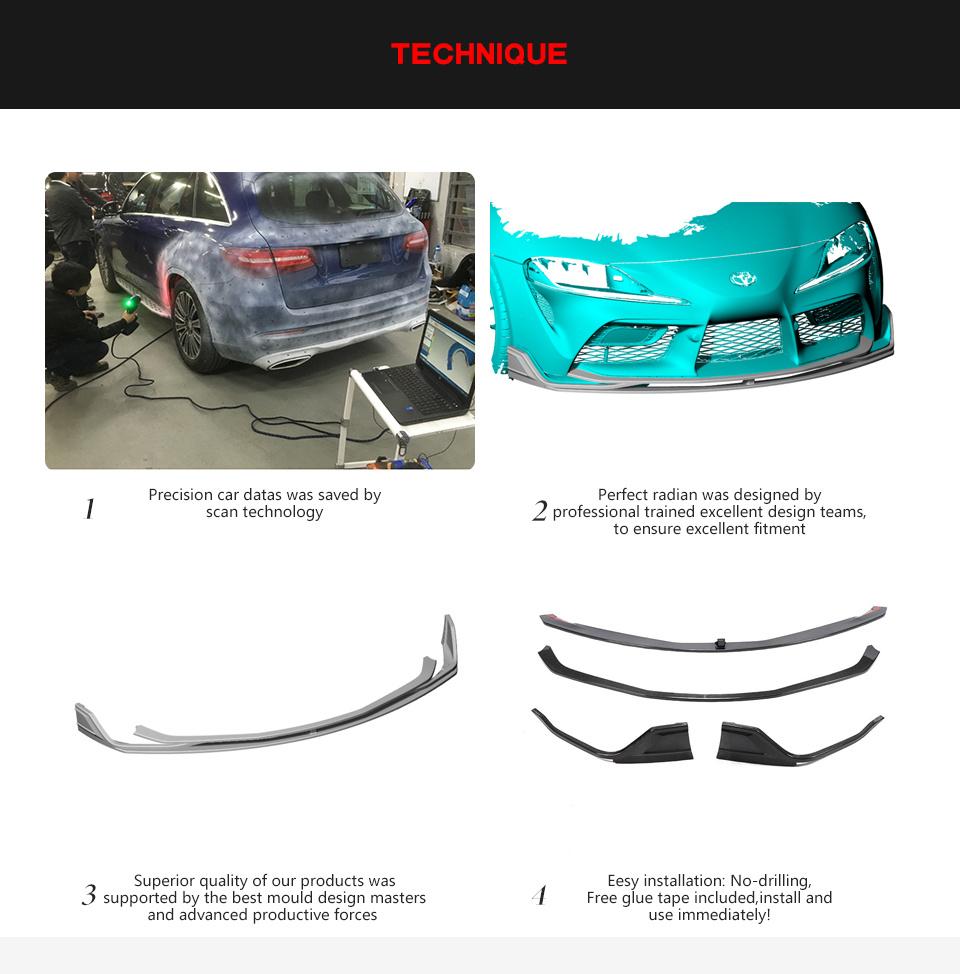 Car Carbon Fiber Front Bumper Lip Spoiler for Toyota Supra 2019 2020