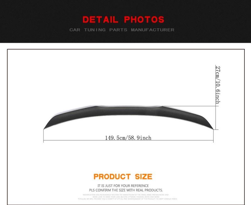 Carbon Fiber Rear Trunk Spoiler for Ford Mustang 2015