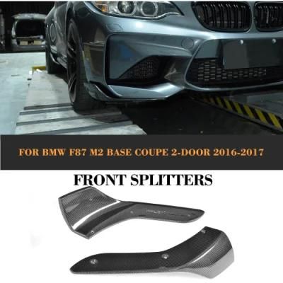 P Style Carbon Fiber Front Splitters for BMW F87 M2 Base Coupe 2-Door 16-17 (Fits: F87 M2)