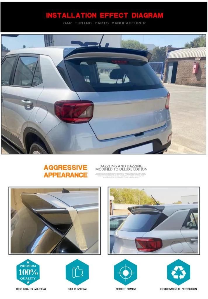 FRP Rear Trunk Spoiler Glossy Black for Hyundai Venue 2020