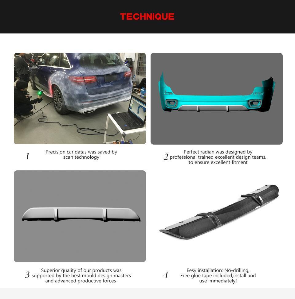 Carbon Fiber Rear Bumper Diffuser for BMW F15 X5 M Tech 2014-2015