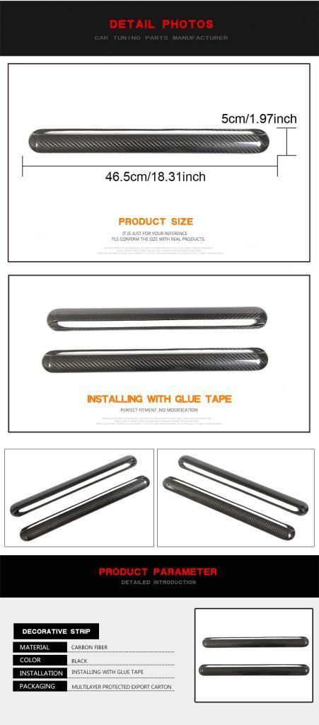 Dry Carbon Fiber C Pillar Decorative Strip for Benz Mercedes G Class Amg G55 G63 G65 2004-2018