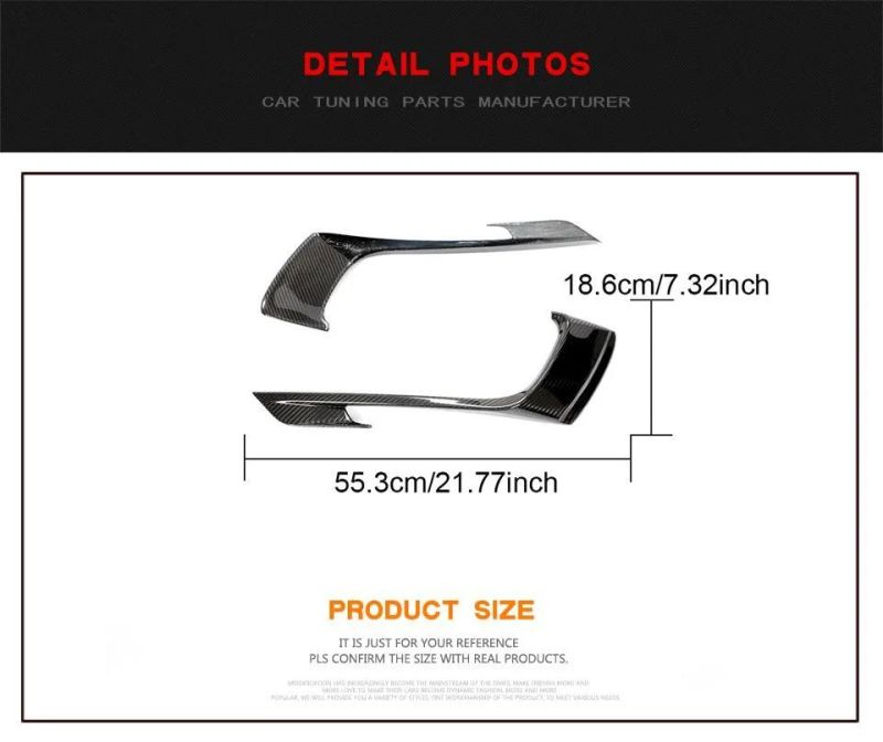 Carbon Fiber Front Bumper Canards for Porsche 718 Boxster Cayman 2-Door 2016-2019