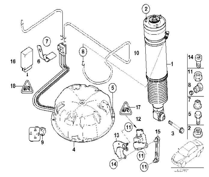 3712678553/37126785536/37126785537 BMW E65/E66 Rear Left/Right Air Shock Suspension Spring