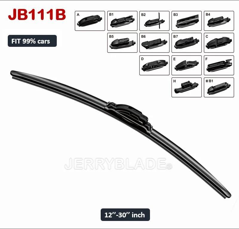 Universal Multi-Type Multi-Clip Wiper Blade for All Car 12′′ 13′′ 14′′ 15′′ 16′′ 17′′ 18′′ 19′′ 20′′ 21′′ 22′′ 23′′ 24′′ 25′′ 26′′ 27′′ 28′′ 29′′ 30′′ OE Fit