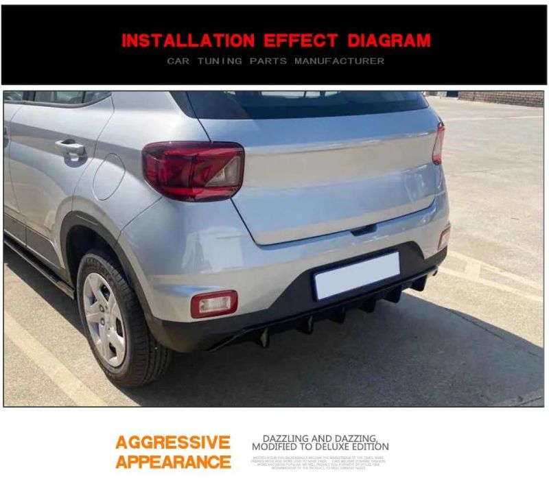 FRP Rear Bumper Diffuser Lip Glossy Black for Hyundai Venue