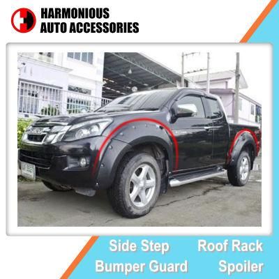 Auto Accessory Revit Style Fender Flares for D-Max 2012 - 2015, 2017 Pick up Truck Dmax Wheel Arches