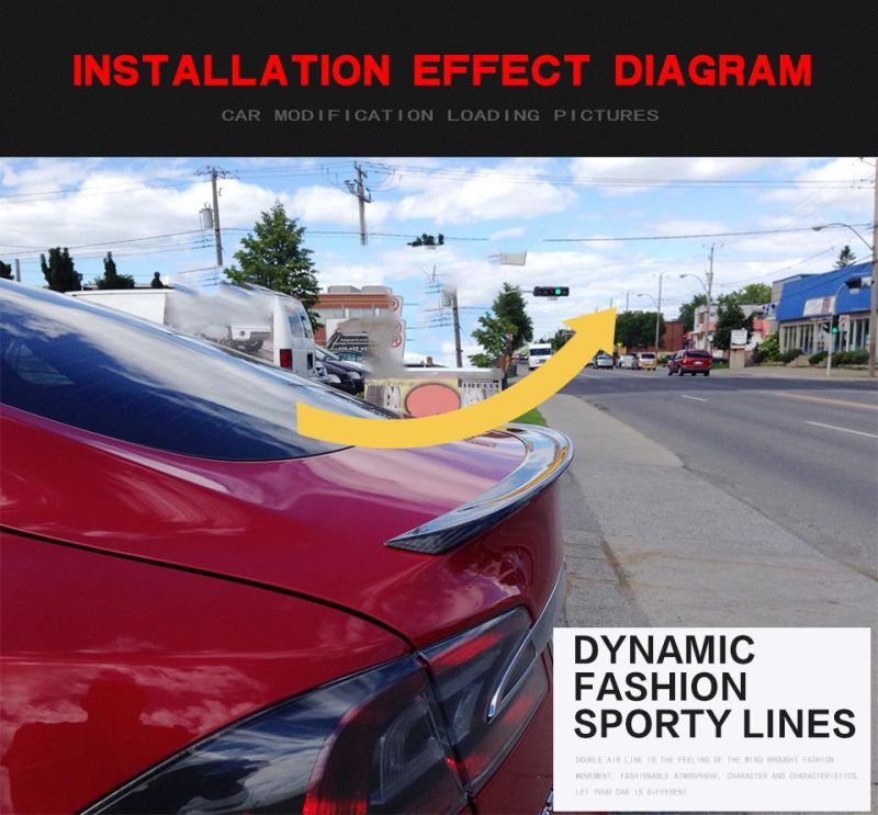 Carbon Racing Wing Spoiler for Tesla Model S P85 90d P100 2012-2019