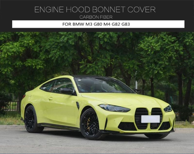 Dry Carbon Fiber Car Engine Hood Bonnet Cover Air Vent Front Outlet Decor Fit for BMW M3 G80 M4 G82 G83 2021-2022